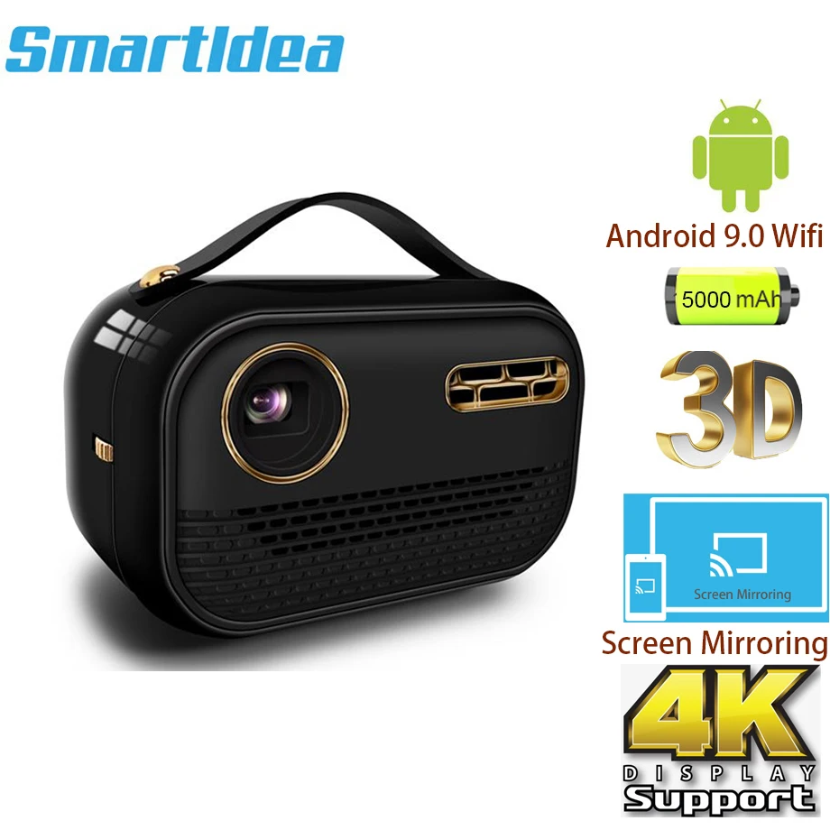 Smartldea P16 Mini Portable projector Pico Smart Android LED WiFi DLP Proyector 4K for Smartphone 3D Outdoor Yard Party beamer
Smartldea P16 Mini Portable projector Pico Smart Android LED WiFi DLP Proyector 4K for Smartphone 3D Outdoor Yard Party beamer