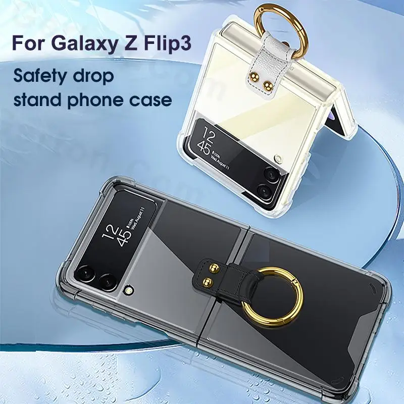 Чехол для Samsung Galaxy Z Flip 3 Прозрачный бампер Силиконовый ТПУ чехол телефона Flip3 ZFlip3 с