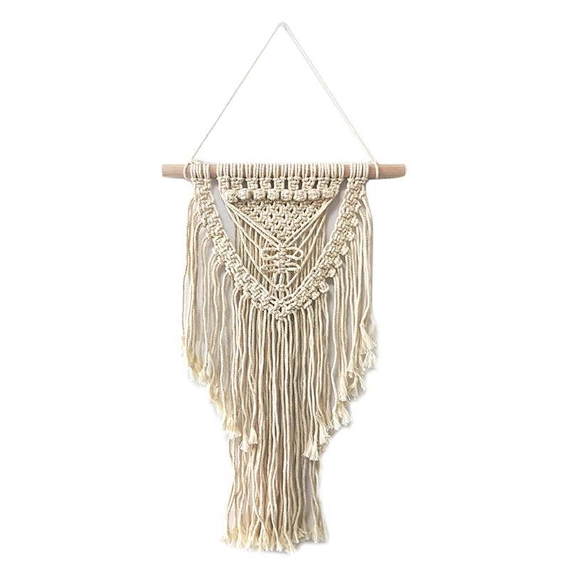 Macrame Boho Wall Hanging Decor, Geometric Woven Tapestry Chic Cotton Handmade Bohemian Art With Long Tassel
Macrame Boho Wall Hanging Decor, Geometric Woven Tapestry Chic Cotton Handmade Bohemian Art With Long Tassel