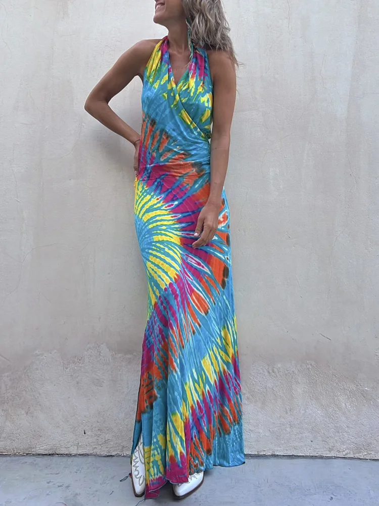 Женское летнее платье-макси без рукавов, с открытой спиной
Женское летнее платье-макси без рукавов, с открытой спиной