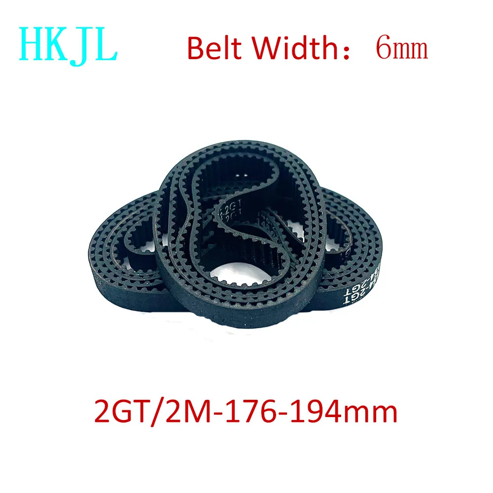

HKJL 2M 2GT Synchronous Timing Belt Pitch Length 176 178 180 182 184 186 188 190 192 194 Rubber Closed Width 6mm