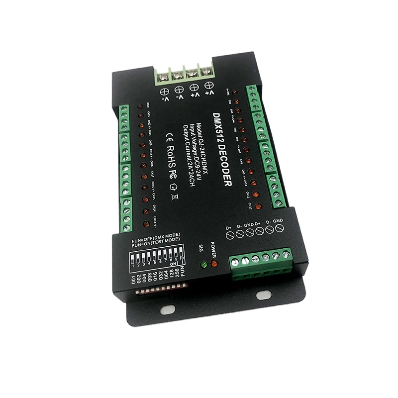 Декодер 24 канала светодиодные ленты RGB драйвер диммер стандартный сигнал DMX512 DC9V-2