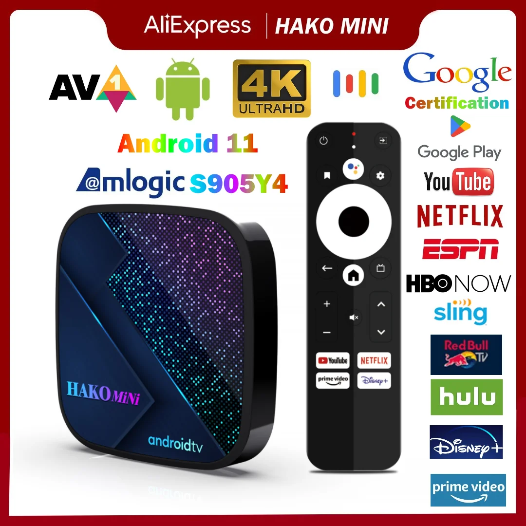 HAKO Mini Smart TV Box Google Certification Amlogic S905Y4 2.4G 5G Wifi BT5.0 4K HDR Media Player DDR4 4G Set Top Box Android 11
HAKO Mini Smart TV Box Google Certification Amlogic S905Y4 2.4G 5G Wifi BT5.0 4K HDR Media Player DDR4 4G Set Top Box Android 11