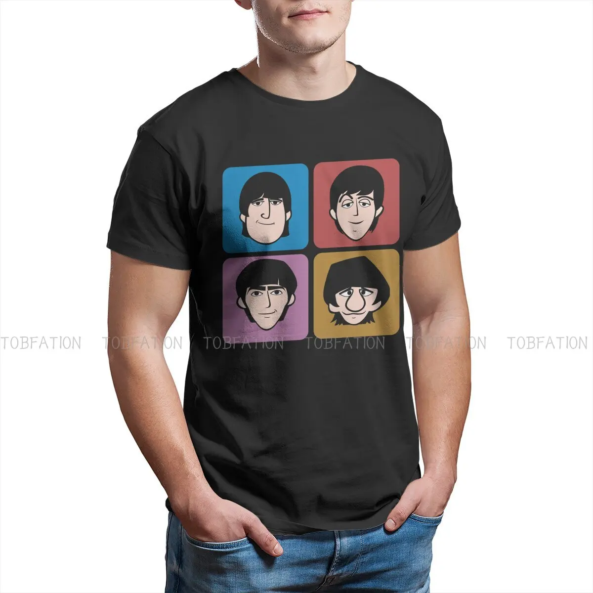 

The Beatle Handsome Excellent Musician TShirt for Men A Hard Day's Morning With The Fab Four Basic Leisure Tee T Shirt