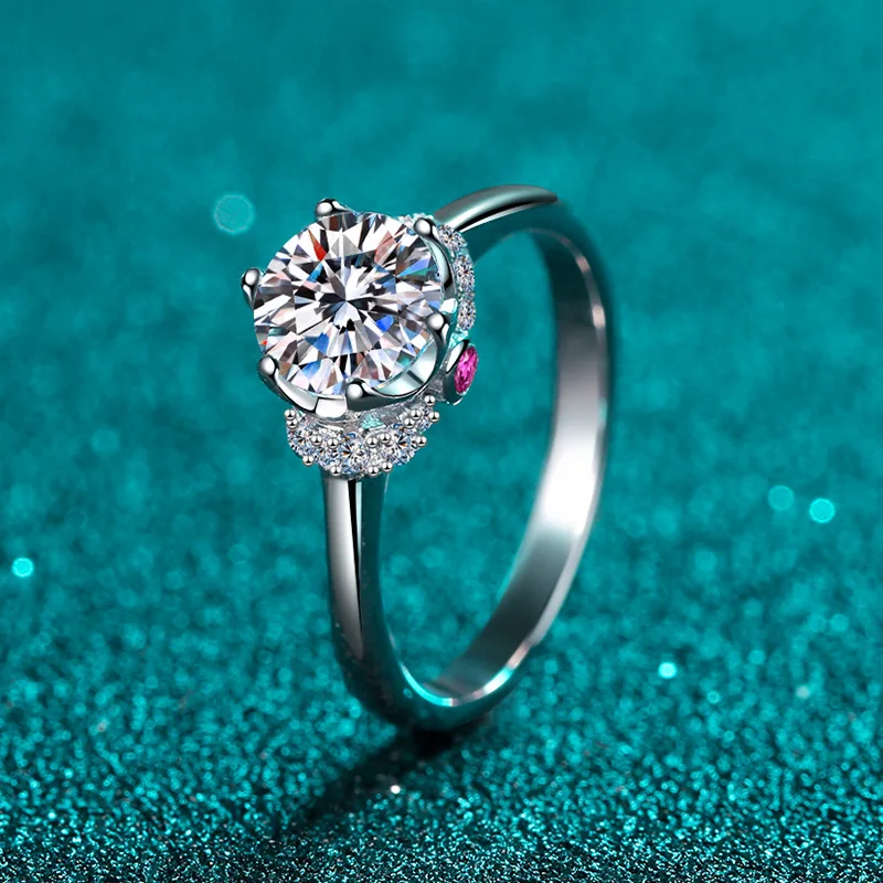 

Женское серебряное кольцо с муассанитом, инкрустированное бриллиантом, вечность, искусственное золото, Pt950, Реальная любовь и взаимная поддержка, корона, подарок, ювелирные изделия
