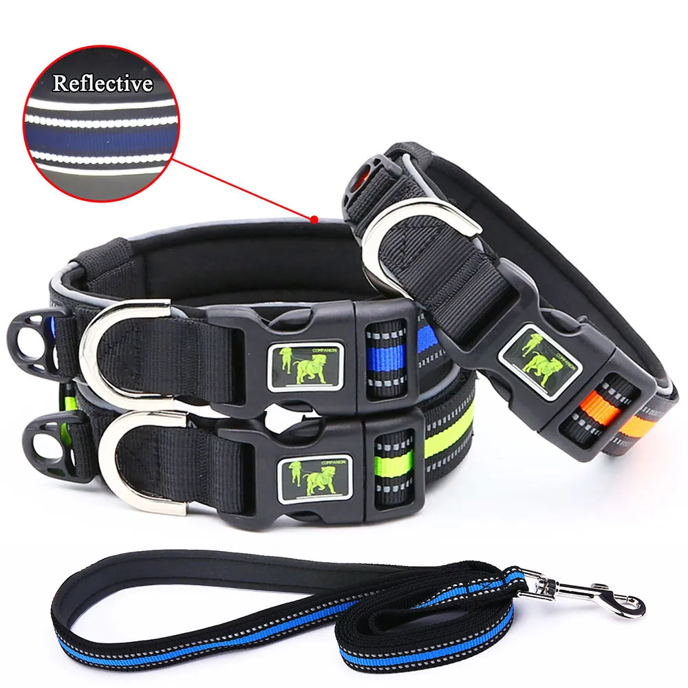 Dogs Reflective Collars Leashes Pet Dog Collar Adjustable Padded Neck Safety Collar Durable Heavy Duty for Medium and Large Dogs
Dogs Reflective Collars Leashes Pet Dog Collar Adjustable Padded Neck Safety Collar Durable Heavy Duty for Medium and Large Dogs