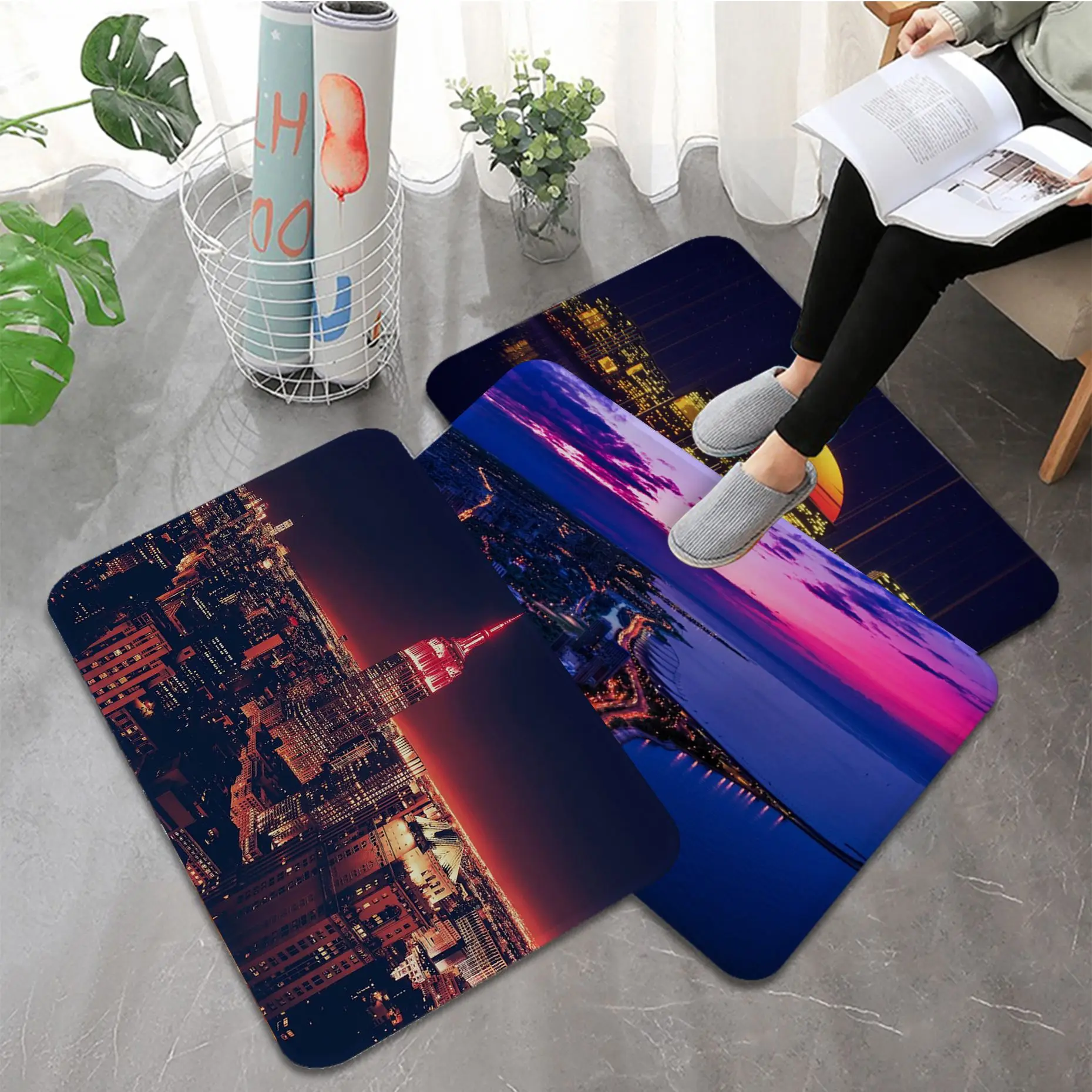 City Night Scene Hallway Carpet Nordic Style Home Doormat Bathroom-Toilet Mats Bedroom Bedside Mats
City Night Scene Hallway Carpet Nordic Style Home Doormat Bathroom-Toilet Mats Bedroom Bedside Mats