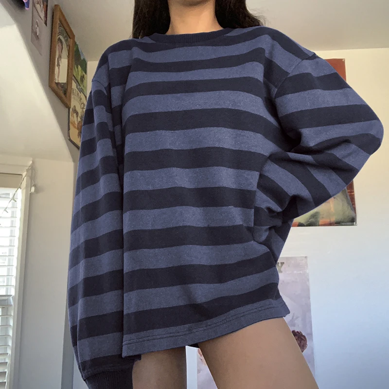 Autumn Striped T-Shirt Long Sleeve Pullovers Gothic Teen Tops Casual Women Shirt Fashion Harajuku Loose Streetwear Basic Tops
Autumn Striped T-Shirt Long Sleeve Pullovers Gothic Teen Tops Casual Women Shirt Fashion Harajuku Loose Streetwear Basic Tops