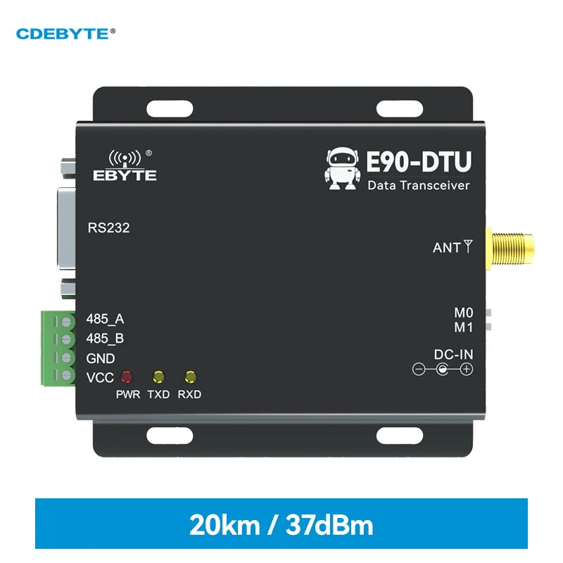 

LoRa long Range RS232 RS485 433mhz 5W IoT uhf CDEBYTE Wireless Transceiver Module Transmitter and Receiver E90-DTU(433L37)-V8