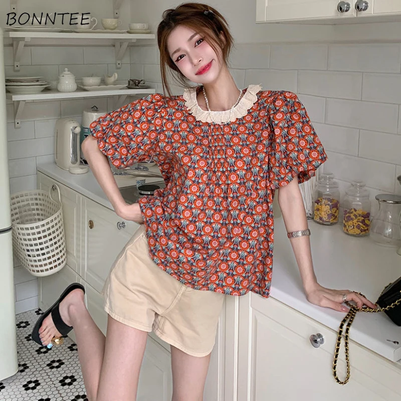 Floral Blouses Women Colorful Elegant Design Lace Sweet Summer Loose Casual Ulzzang Retro Puff Sleeve Stylish Ladies All-match
Floral Blouses Women Colorful Elegant Design Lace Sweet Summer Loose Casual Ulzzang Retro Puff Sleeve Stylish Ladies All-match