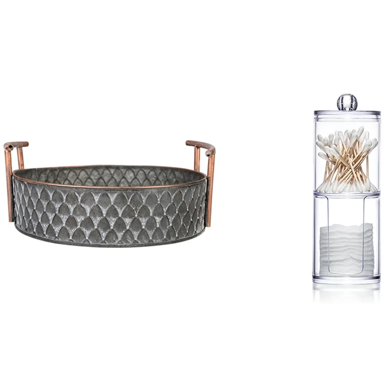 Storage Box Cotton & Pad Box Cosmetics Swab Holder & Round Antique Decorative Trays With Handles
Storage Box Cotton & Pad Box Cosmetics Swab Holder & Round Antique Decorative Trays With Handles