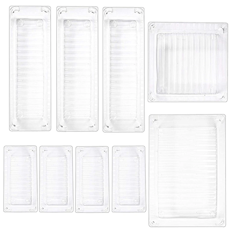 Hot-Set Of 9 Desk Drawer Organizer Trays With 4-Size Clear Plastic Storage Boxes Divider Make-Up Organiser For Office
Hot-Set Of 9 Desk Drawer Organizer Trays With 4-Size Clear Plastic Storage Boxes Divider Make-Up Organiser For Office