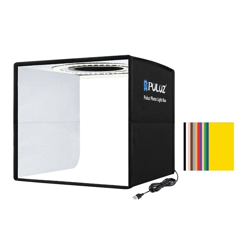 PULUZ LED Softbox Portable Simple Folding Photography Studio With 12-Color Background Cloth
PULUZ LED Softbox Portable Simple Folding Photography Studio With 12-Color Background Cloth