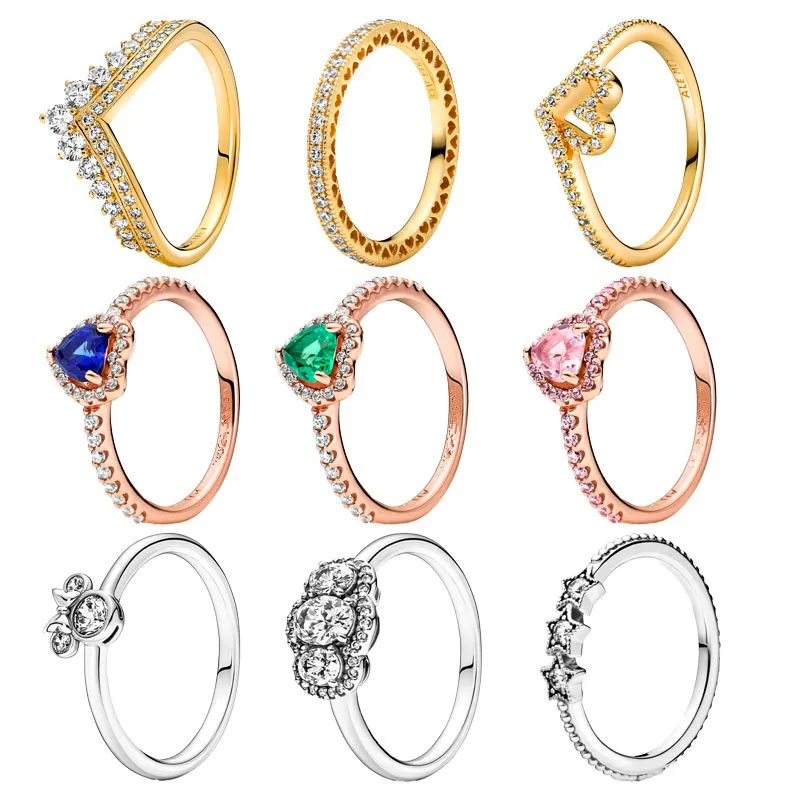 Original Charm 925 Sterling Silver Crown Love Heart Color Crystal Rings For Women Wedding Party Jewelry 2022
Original Charm 925 Sterling Silver Crown Love Heart Color Crystal Rings For Women Wedding Party Jewelry 2022