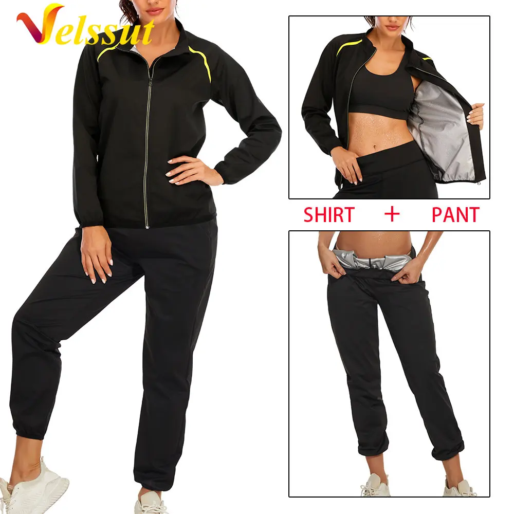 Velssut Sauna Suit for Women Sweating Jacket Leggings Weight Loss Set Fat Burner Tops Pants Ladies Body Shaper Sportwear Workout
Velssut Sauna Suit for Women Sweating Jacket Leggings Weight Loss Set Fat Burner Tops Pants Ladies Body Shaper Sportwear Workout