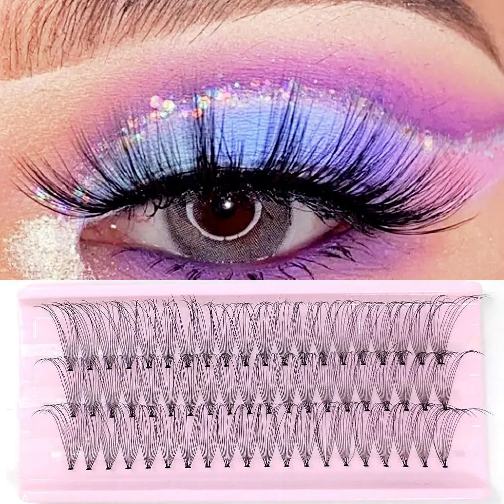 

New 60 Clusters 10D Grafting False Eyelashes Long Natural Volume Cluster Fake Lashes Individual Eyelash Extension Tool 10~24mm