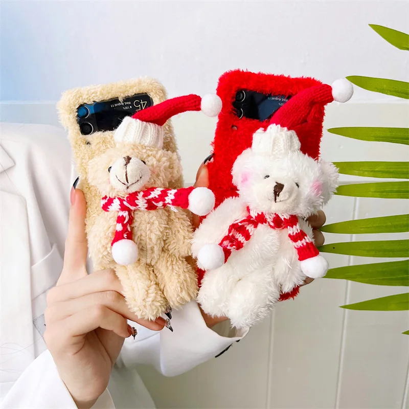 Creative Cartoon Plush Christmas Bear Phone Case for Samsung Galaxy Z Flip 3 Hard PC Back Cover for ZFlip3 Case Protective Shell
Creative Cartoon Plush Christmas Bear Phone Case for Samsung Galaxy Z Flip 3 Hard PC Back Cover for ZFlip3 Case Protective Shell