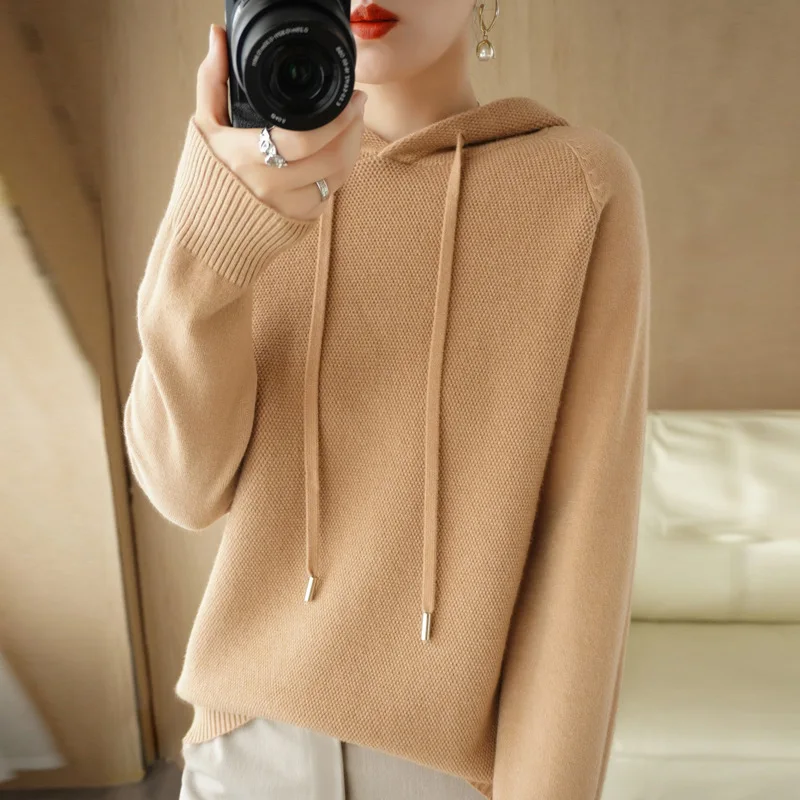 Hooded Sweaters Womens Casual Shirts Solid Color Long Sleeve Pullovers Knitted Sweatshirts Women Clothing Keep Warm Bottom Shirt
Hooded Sweaters Womens Casual Shirts Solid Color Long Sleeve Pullovers Knitted Sweatshirts Women Clothing Keep Warm Bottom Shirt