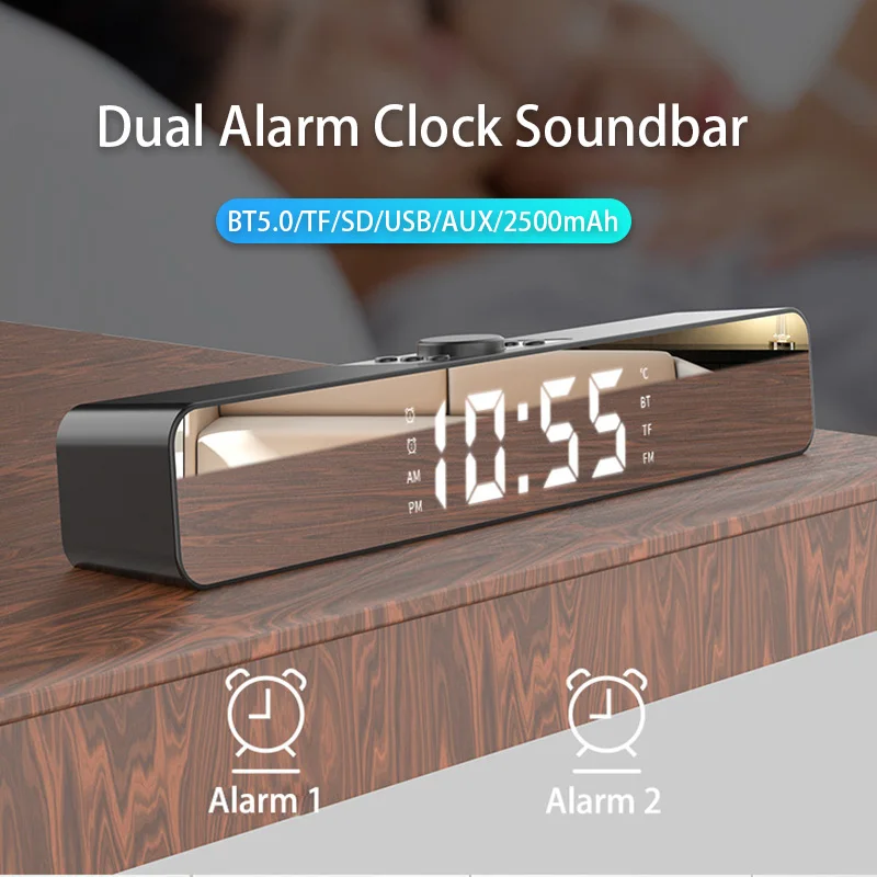 LED TV SoundBar Wireless Bluetooth Speaker Alarm Clock AUX USB Wired Sound Bar Home Theater Surround for PC TV Computer Speakers
LED TV SoundBar Wireless Bluetooth Speaker Alarm Clock AUX USB Wired Sound Bar Home Theater Surround for PC TV Computer Speakers