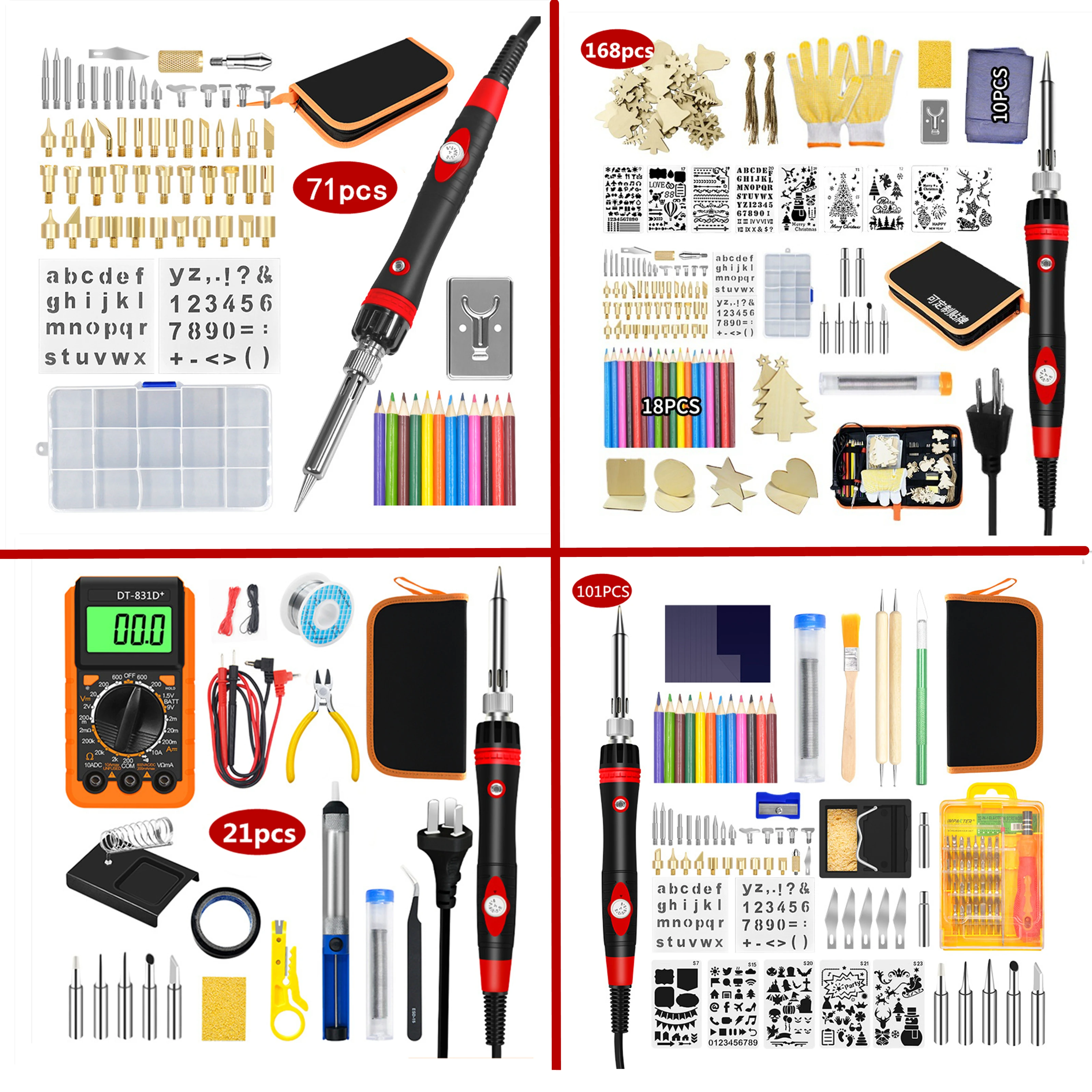4 Types of Soldering Iron Sets,Adjustable Temperature,Intelligent Digital Display,Internal Heat,Multifunctional Repair Tool
4 Types of Soldering Iron Sets,Adjustable Temperature,Intelligent Digital Display,Internal Heat,Multifunctional Repair Tool