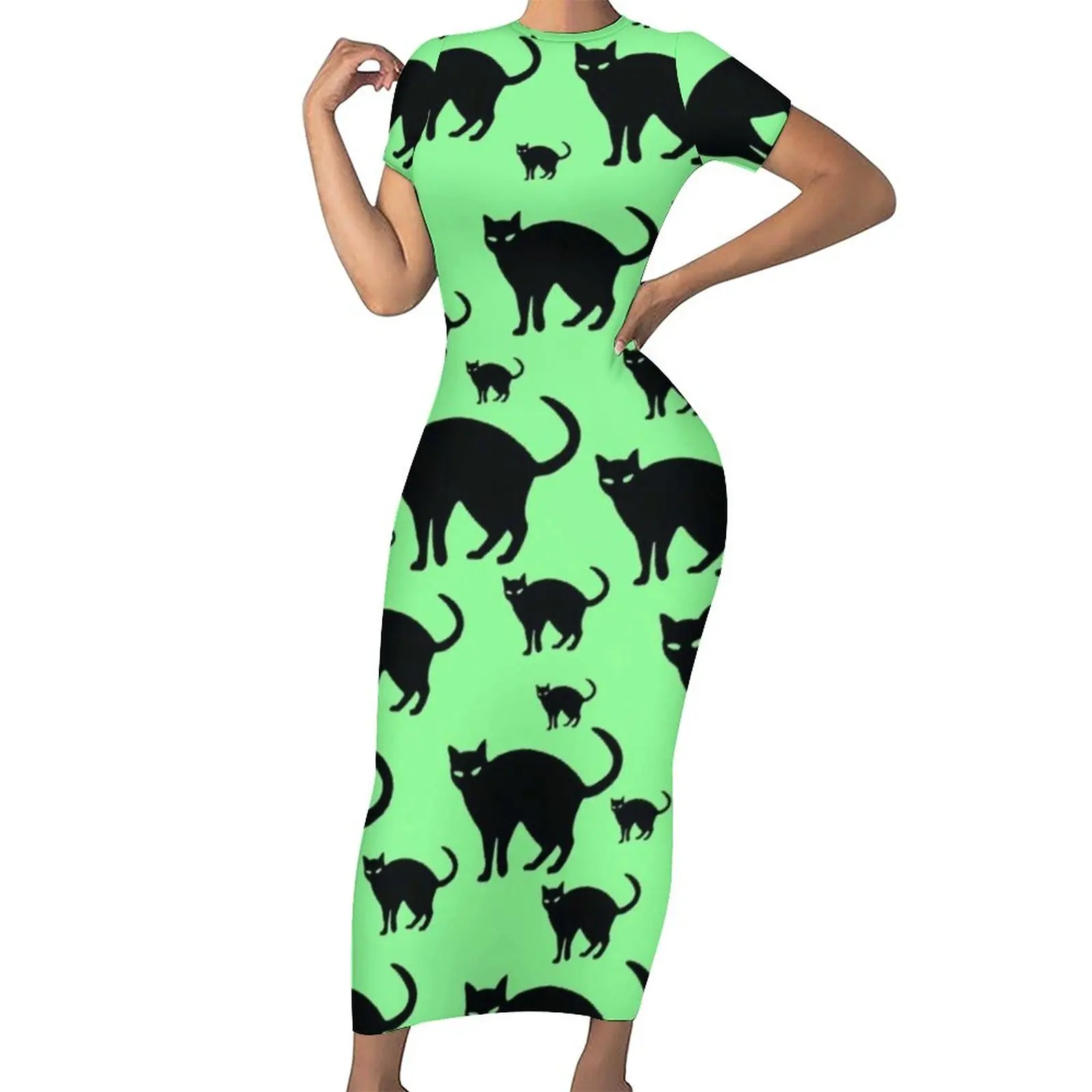 Black Cat Pattern Dress Short Sleeve Funny Animal Print Aesthetic Maxi Dresses Trendy Bodycon Dress Women Oversized Clothing
Black Cat Pattern Dress Short Sleeve Funny Animal Print Aesthetic Maxi Dresses Trendy Bodycon Dress Women Oversized Clothing