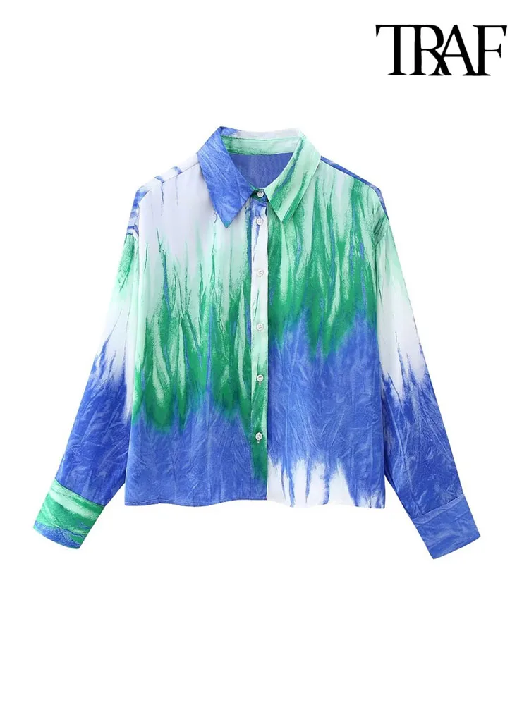 Женская винтажная блузка с принтом, длинным рукавом и пуговицами
Женская винтажная блузка с принтом, длинным рукавом и пуговицами