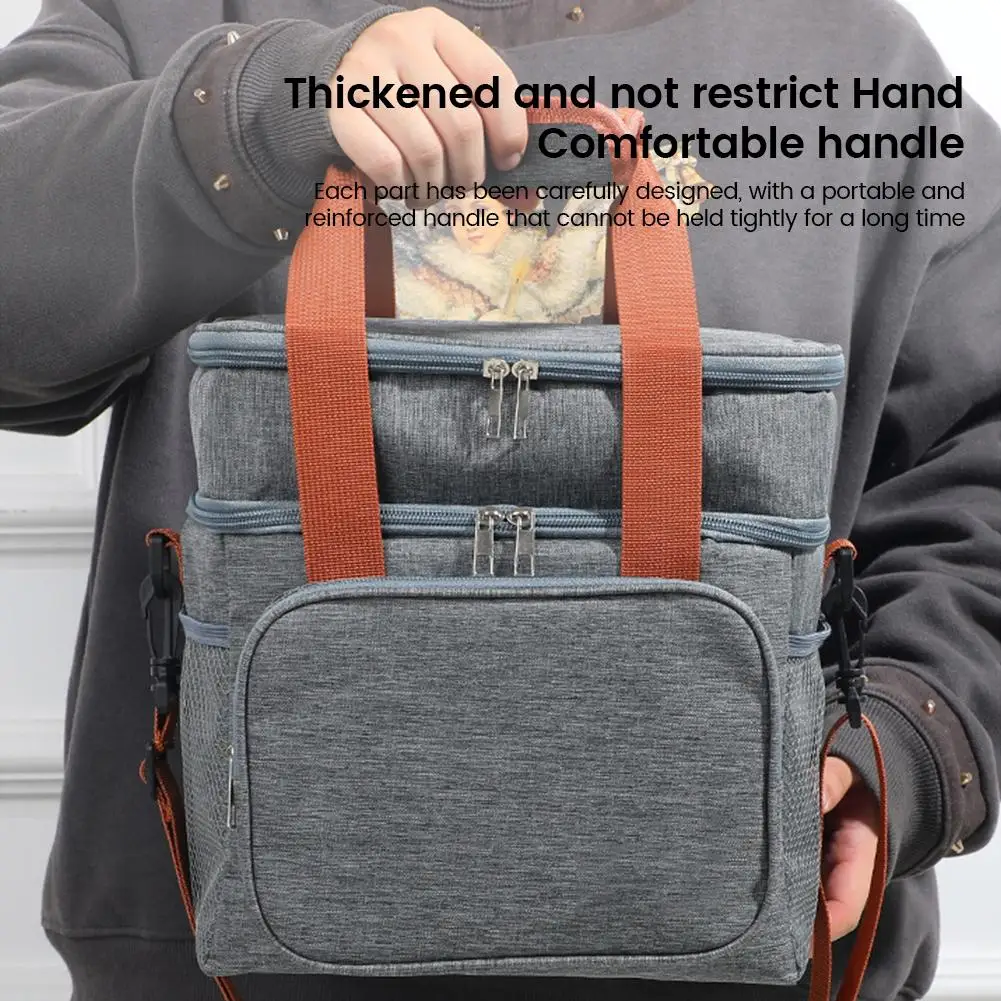 NEW Portable Insulated Dual Compartment Lunch Bag Cooler Bag with Shoulder Strap Lunch Pail for Work School
NEW Portable Insulated Dual Compartment Lunch Bag Cooler Bag with Shoulder Strap Lunch Pail for Work School