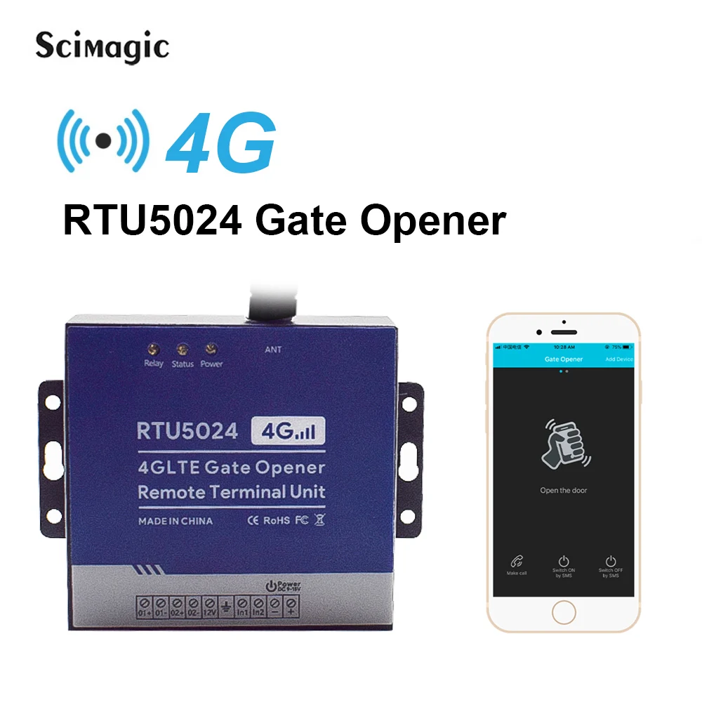 4G RTU5024 GSM Gate Opener Relay Switch Wireless Remote Control Door Access Long Antenna Free Call 850/900/1800/1900MHz
4G RTU5024 GSM Gate Opener Relay Switch Wireless Remote Control Door Access Long Antenna Free Call 850/900/1800/1900MHz