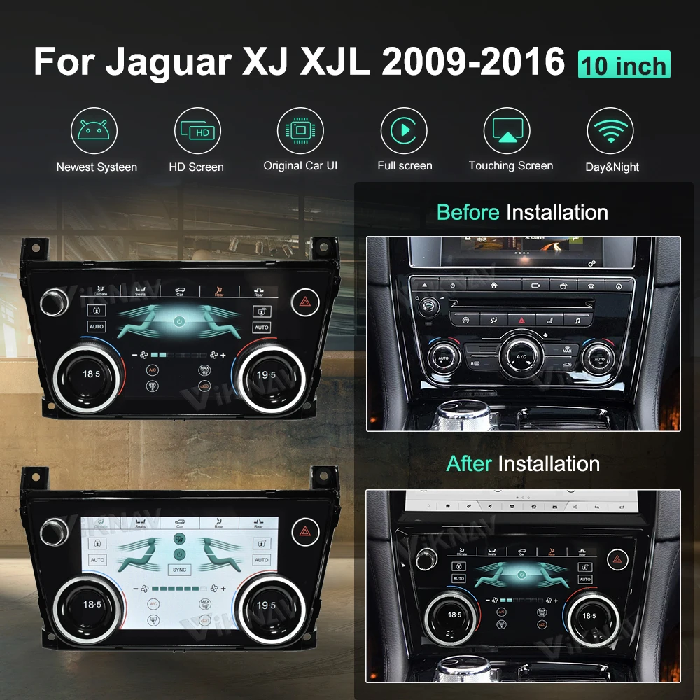 Панель кондиционирования воздуха на Android 10 для Jaguar XJ XJL 2009-2018, панель переменного тока с сенсорным экраном и контролем температуры
Панель кондиционирования воздуха на Android 10 для Jaguar XJ XJL 2009-2018, панель переменного тока с сенсорным экраном и контролем температуры