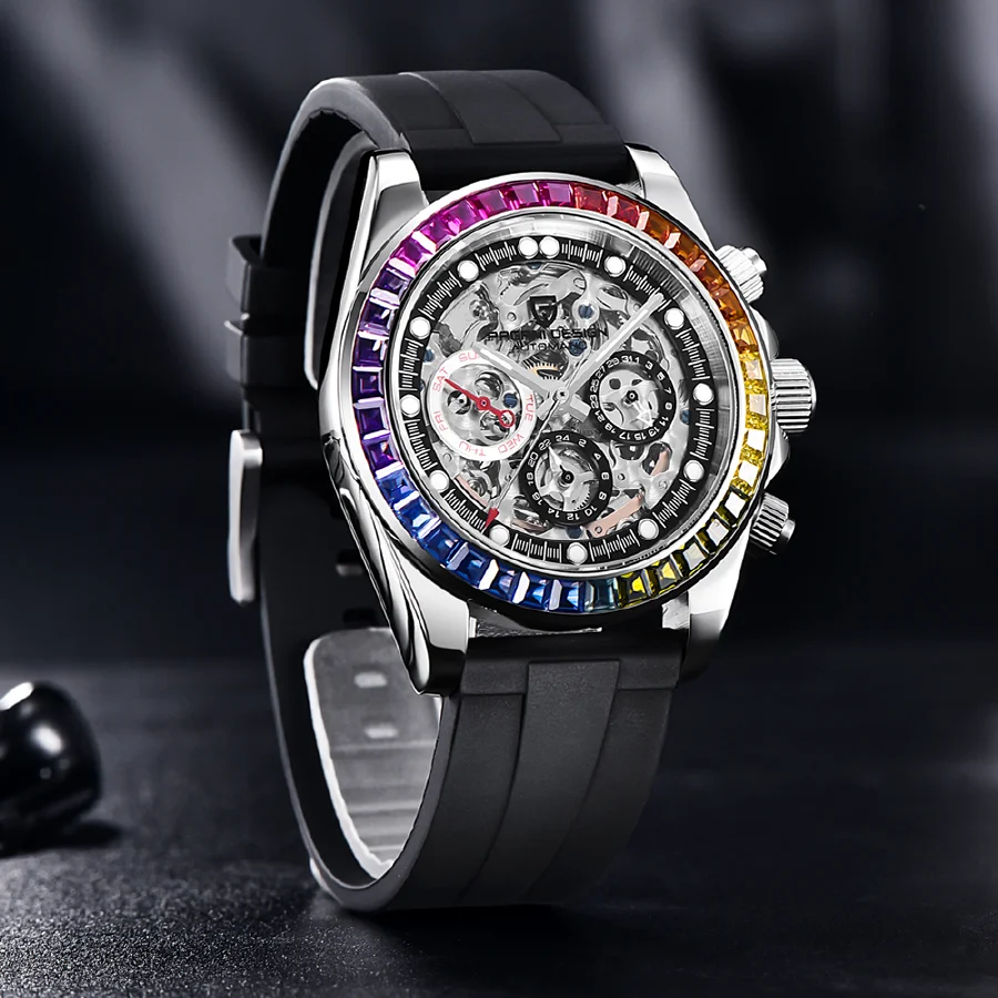 2021 New PAGANI DESIGN Mens skeleton Mechanical Watches Rainbow circle Luxury Automatic watch for men Diver Wrist Watch sapphire
2021 New PAGANI DESIGN Mens skeleton Mechanical Watches Rainbow circle Luxury Automatic watch for men Diver Wrist Watch sapphire