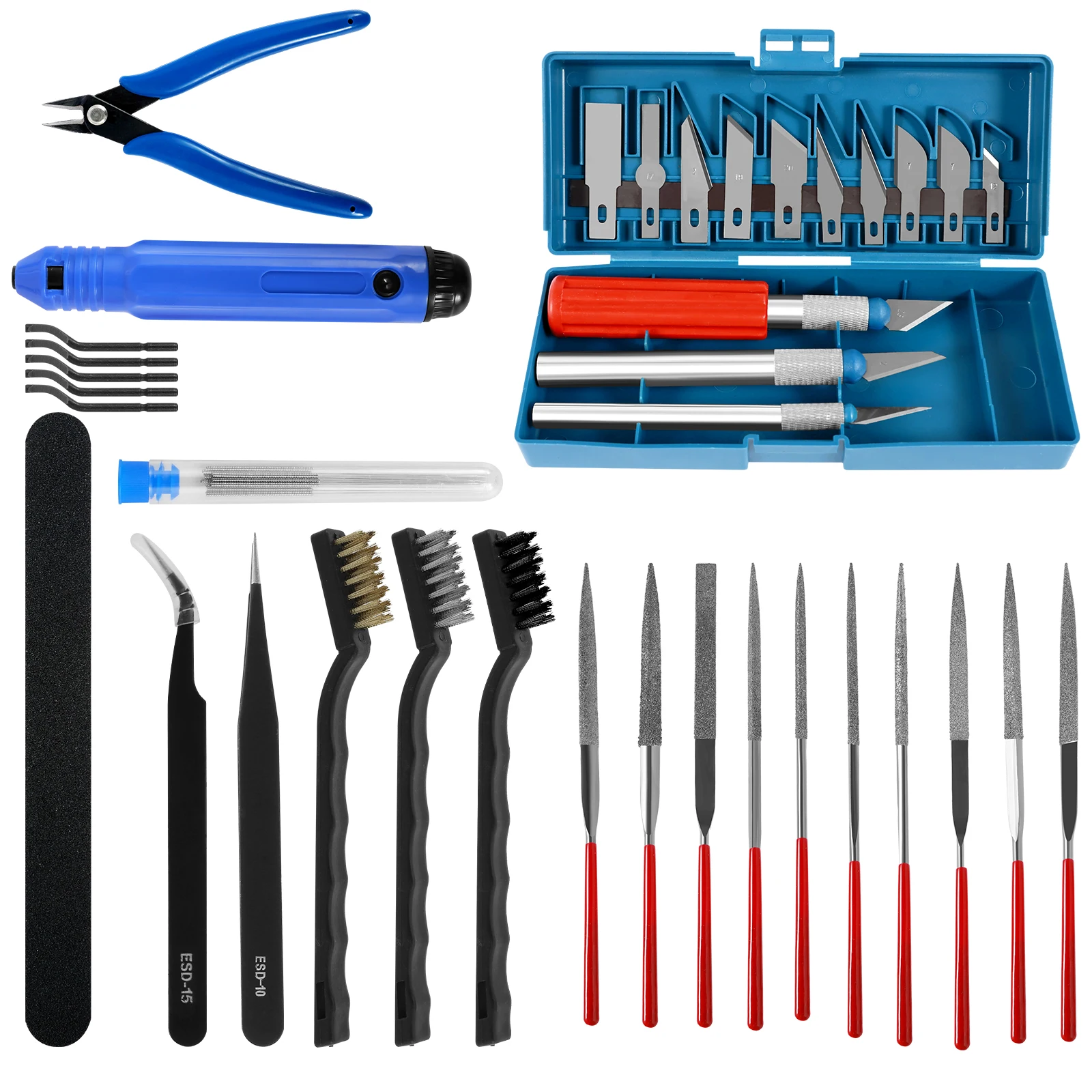 46Pcs 3D Printer Tool Kit Multipurpose 3D Printer Accessories Set Durable Removal and Cleaning Tool with Cleaning Tool Deburring
46Pcs 3D Printer Tool Kit Multipurpose 3D Printer Accessories Set Durable Removal and Cleaning Tool with Cleaning Tool Deburring