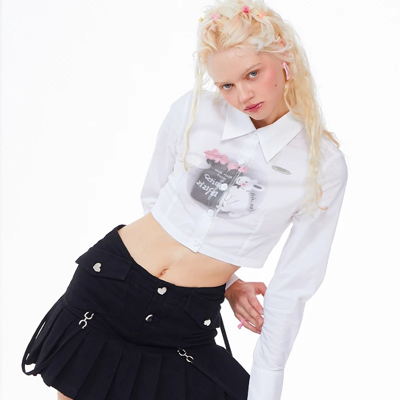 High Street Short Navel Sexy Lapel Sweet and Cute Kawaii Print Polo Shirt Top T-Shirt Size Harajuku Summer Long Sleeve Sunscreen
High Street Short Navel Sexy Lapel Sweet and Cute Kawaii Print Polo Shirt Top T-Shirt Size Harajuku Summer Long Sleeve Sunscreen