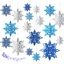 Artificial Snowflakes Snow Christmas Decoration Paper Garland Winter Frozen Party Decor for Home Birthday Navidad Tree Ornaments
