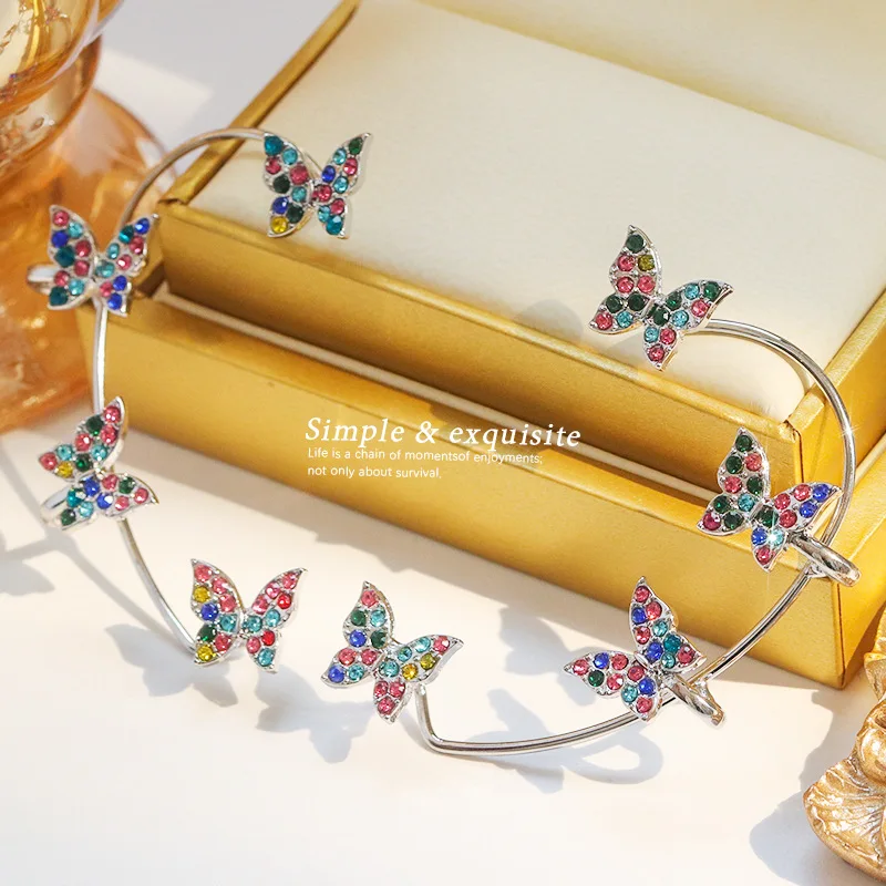 Silver Plated Metal Butterfly Ear Clips Without Piercing For Women Sparkling Zircon Ear Cuff Clip Earrings Wedding Jewelry
Silver Plated Metal Butterfly Ear Clips Without Piercing For Women Sparkling Zircon Ear Cuff Clip Earrings Wedding Jewelry