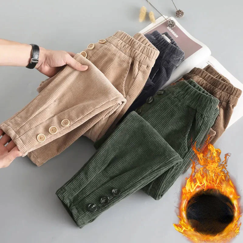 Spring Autumn Winter Warm Trousers Vintage Slim Waist Add Velvet Lady Pants Casual Thickening Corduroy Straight Pants Women Q128
Spring Autumn Winter Warm Trousers Vintage Slim Waist Add Velvet Lady Pants Casual Thickening Corduroy Straight Pants Women Q128