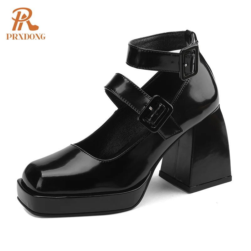 New Fashion Women's Shoes Spring Autumn Genuine Leather CHunky High Heels Platform Black White Dress Party Wedding Lady Pumps 41 
New Fashion Women's Shoes Spring Autumn Genuine Leather CHunky High Heels Platform Black White Dress Party Wedding Lady Pumps 41