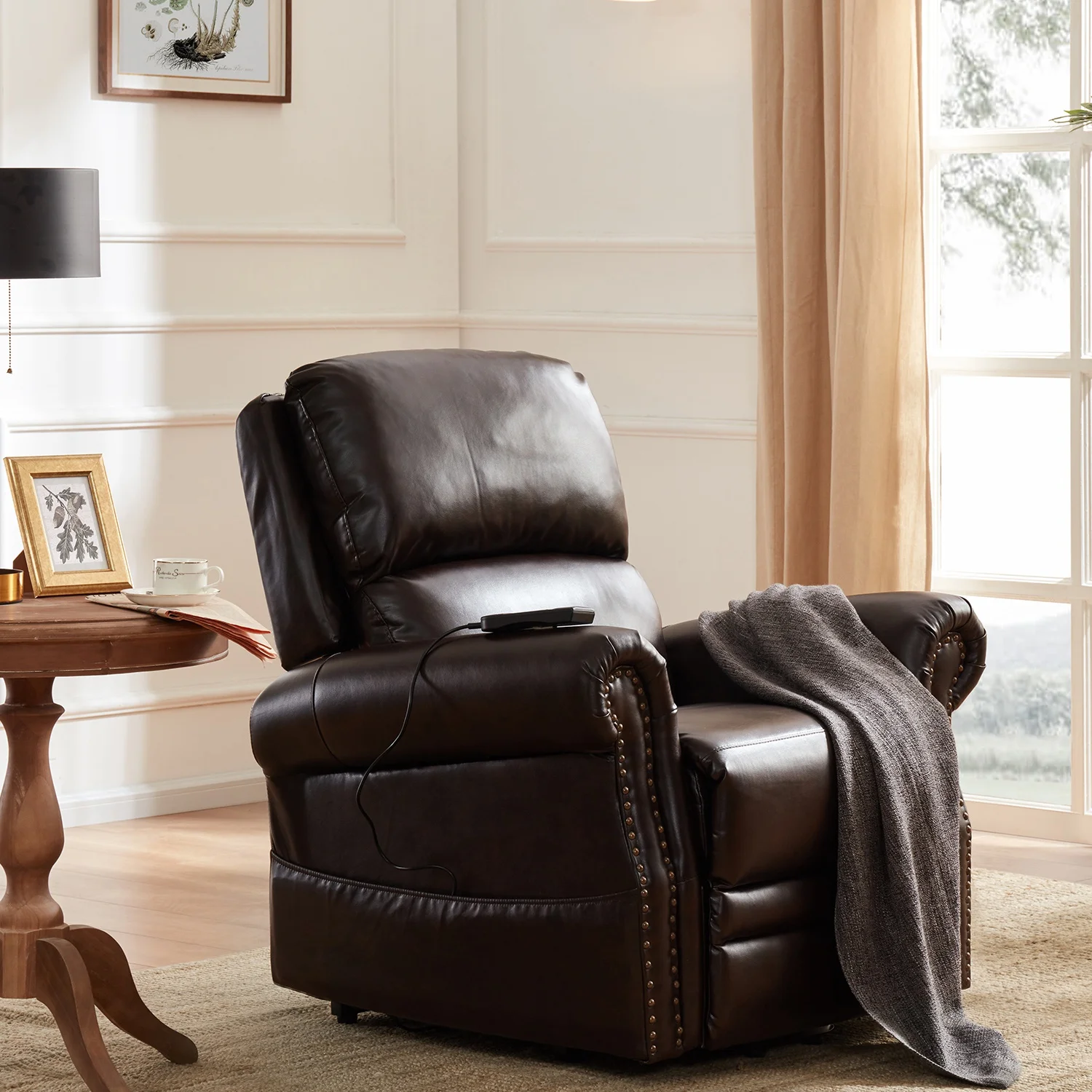 Power Lift Recliner Chair PU Leather Reclining Mechanism Living Room Furniture with Remote
Power Lift Recliner Chair PU Leather Reclining Mechanism Living Room Furniture with Remote
