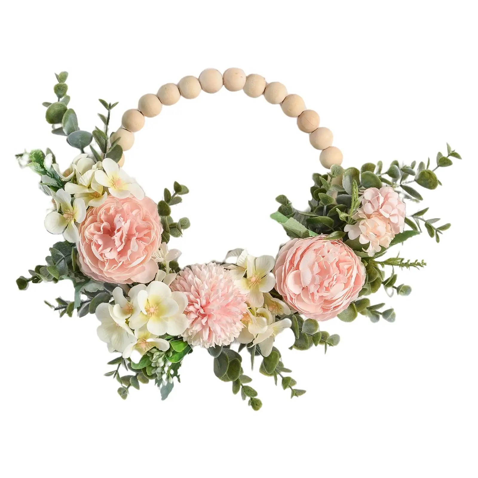 Peony Wreath Faux Floral Wreath Round Wooden Bead Spring Summer Wreath for Window Front Door Bedroom
Peony Wreath Faux Floral Wreath Round Wooden Bead Spring Summer Wreath for Window Front Door Bedroom