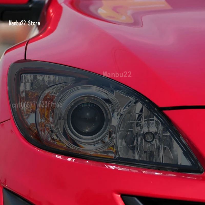 

For Mazda 3 2008-2012- Car Headlight Protective Film Vinyl Restoration Transparent Black TPU Sticker