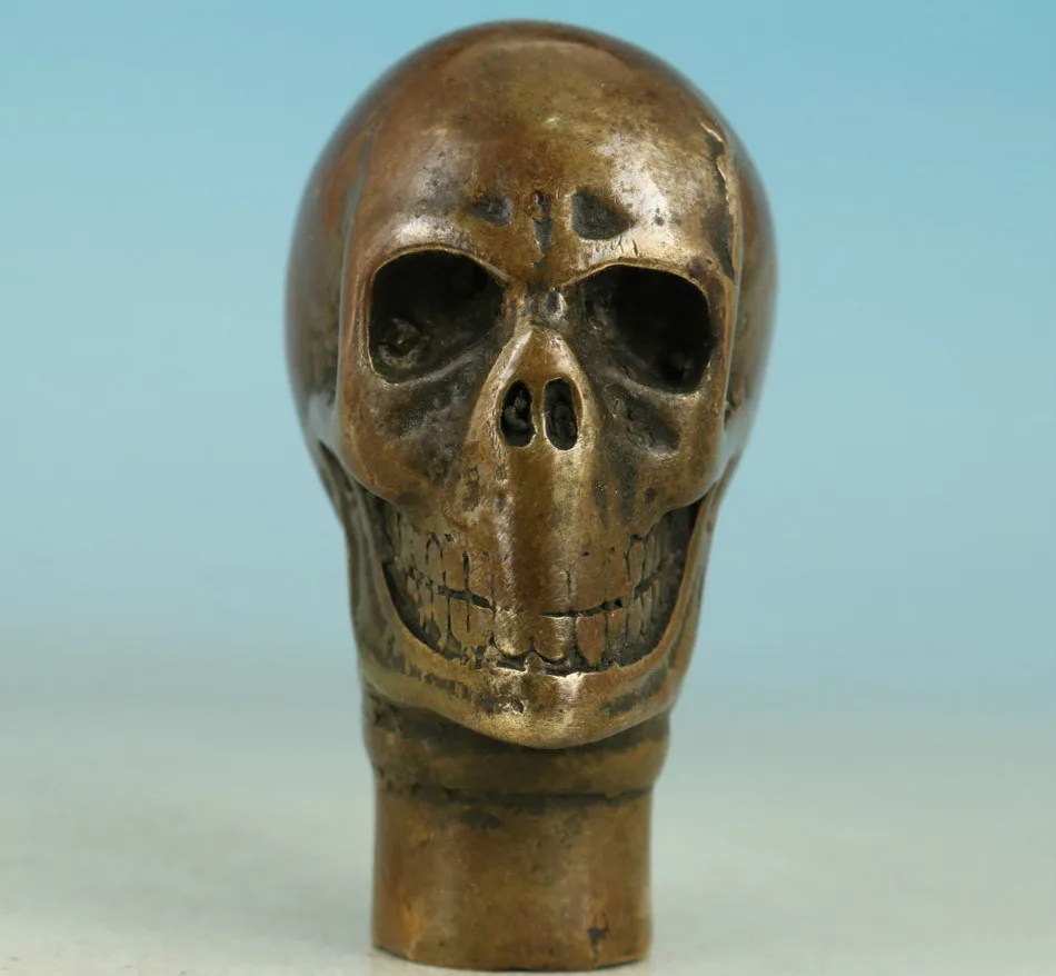 Copper Brass CHINESE crafts decoration Asian Chinese Old Bronze Handmade Carved Skull Statue Walking Stick Head
Copper Brass CHINESE crafts decoration Asian Chinese Old Bronze Handmade Carved Skull Statue Walking Stick Head