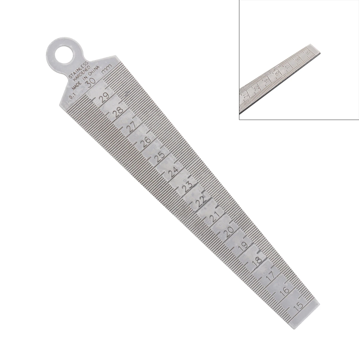 

Metric 15-30mm Stainless Steel Rule Taper Welding Gauge Test Ulnar Inch Metric Standard Aperture Ruler Taper Gage Measuring Tool