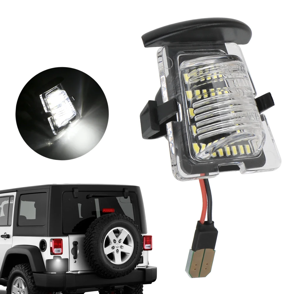 

Car License Light for Jeep Wrangler JK JKU 2007-2018 White LED Number License Plate Light Auto Accessories Car Styling