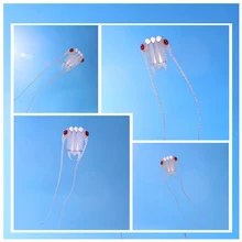 free shipping large white trilobites kites factory adults reel soft nylon ripstop fabric alien inflatable kite