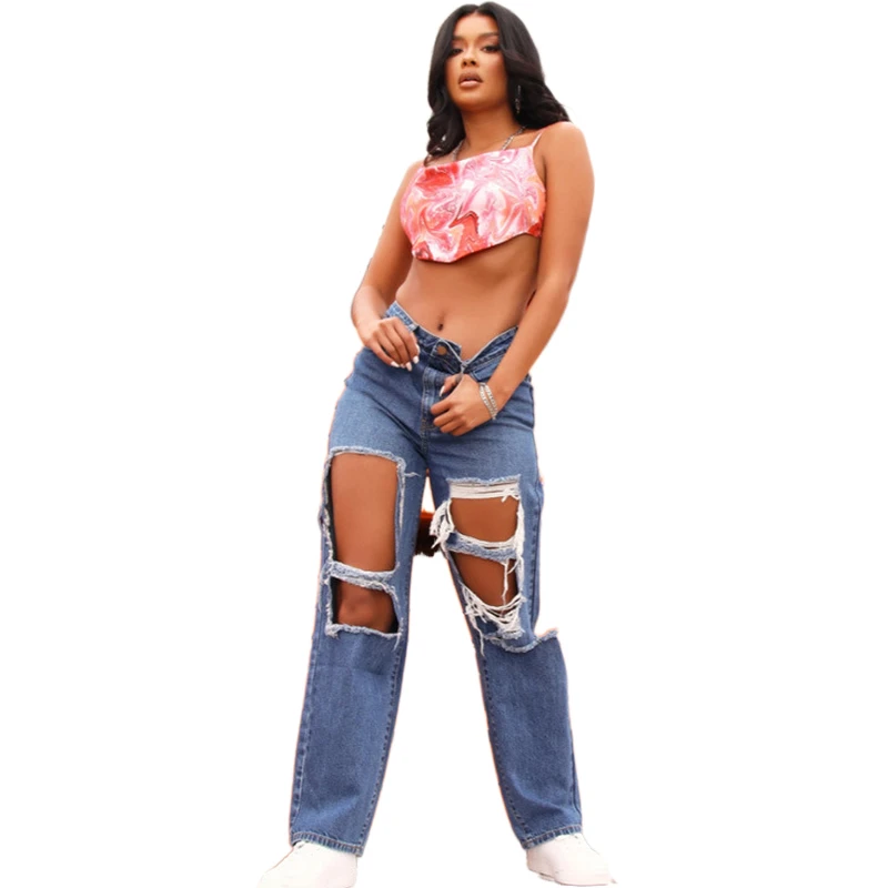 Harajuku Fashion Y2K Ripped Hole Jeans Women Streetwear Casual Baggy Straight High Waist Mom Denim 90S Capris Pentalon Femme
Harajuku Fashion Y2K Ripped Hole Jeans Women Streetwear Casual Baggy Straight High Waist Mom Denim 90S Capris Pentalon Femme