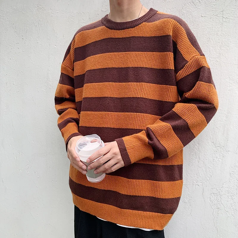 2022 Men Winter Fall Long Sleeve Striped Sweaters Korean Autumn Casual Knitted Warmth Pullovers Male Loose Sweater Streetwear
2022 Men Winter Fall Long Sleeve Striped Sweaters Korean Autumn Casual Knitted Warmth Pullovers Male Loose Sweater Streetwear