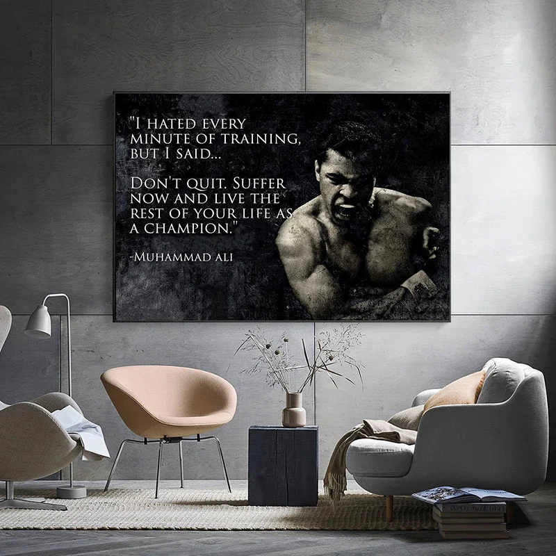 Poster Muhammad Ali Motivational Quote Wall Art Canvas Painting Nordic Inspirational Sport Picture for Living Room Decoration
Poster Muhammad Ali Motivational Quote Wall Art Canvas Painting Nordic Inspirational Sport Picture for Living Room Decoration