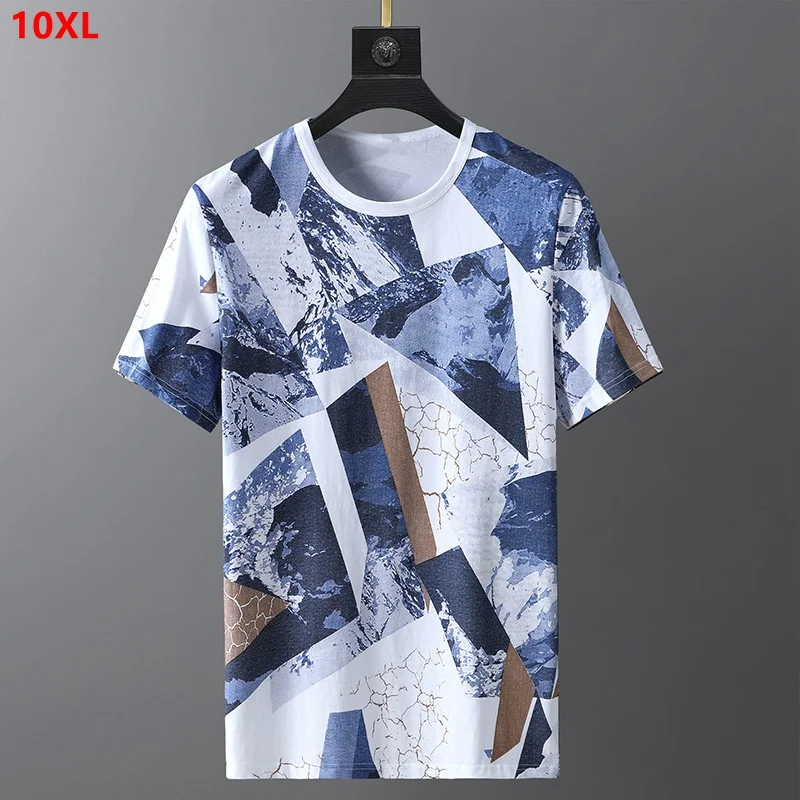 Summer new plus size men's ice silk cotton T-shirt geometric wild half-sleeved tide short-sleeved 10XL 9XL oversized t shirt
Summer new plus size men's ice silk cotton T-shirt geometric wild half-sleeved tide short-sleeved 10XL 9XL oversized t shirt