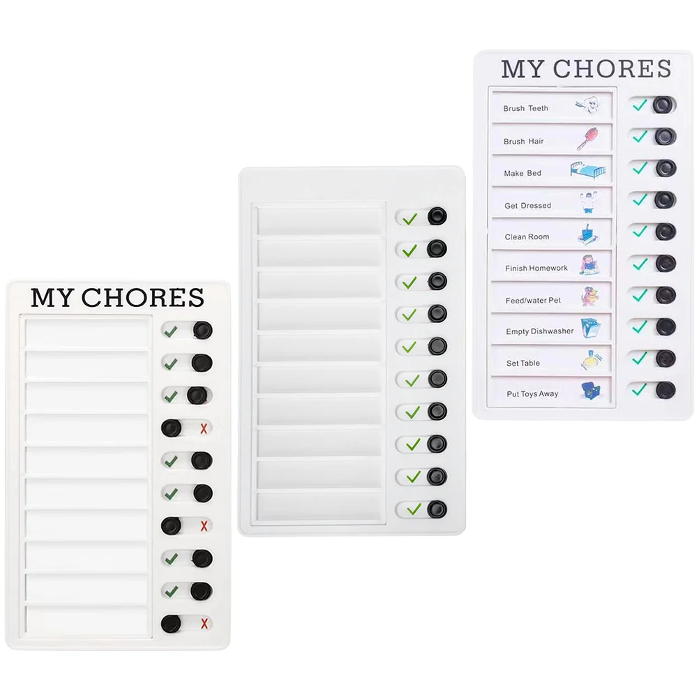 

3 Pcs Self-discipline Check-in Children Convenient Behavior Chart Schedule Chore Kids Multiple Abs Home Utensils Classroom
