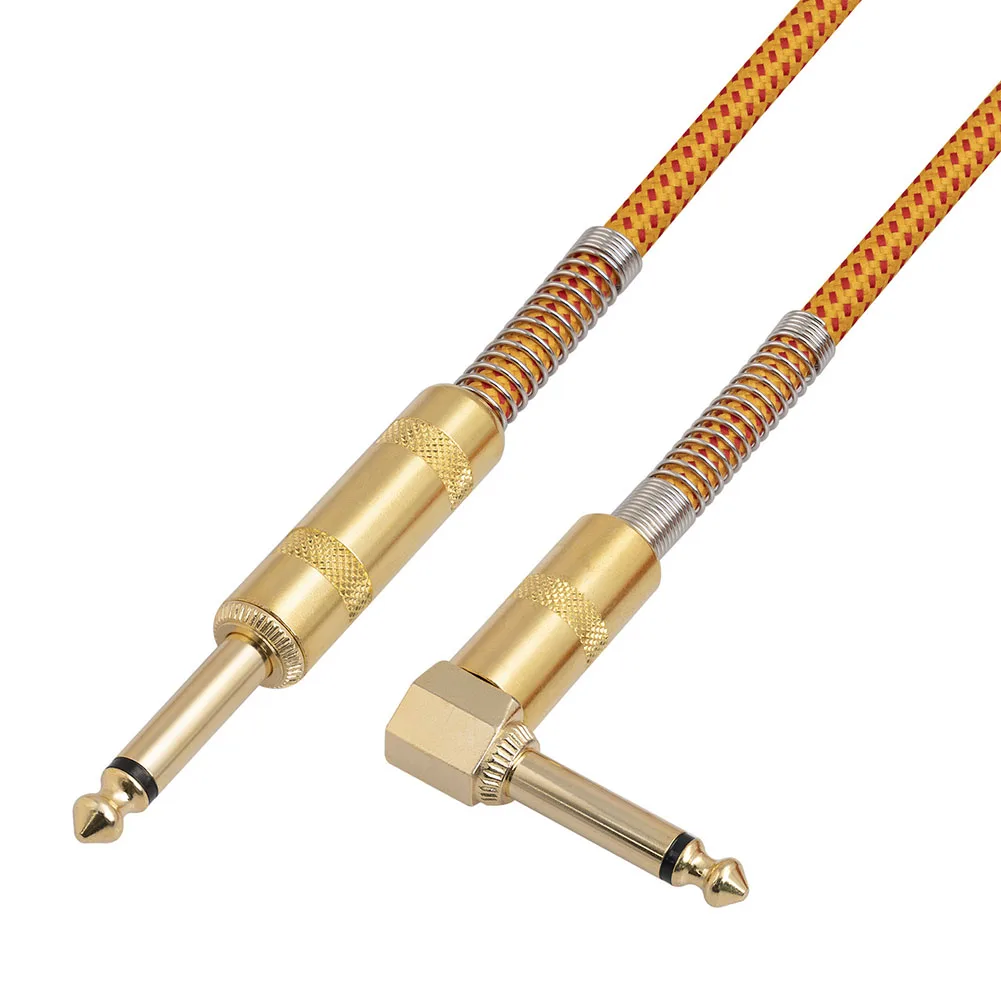 Electric Guitar Connect Cable 6.35mm Accessories Cable Connect Cable Golden Parts Right Angle Plug 1/4 Inch Durable
Electric Guitar Connect Cable 6.35mm Accessories Cable Connect Cable Golden Parts Right Angle Plug 1/4 Inch Durable