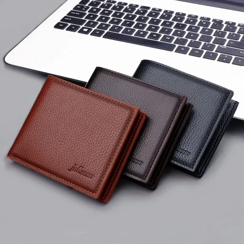

License Wallets PU Business Purses Bag Inserts Picture Coin Money Credit ID Cards Holder Zipper Foldable Wallets Purse Cartera